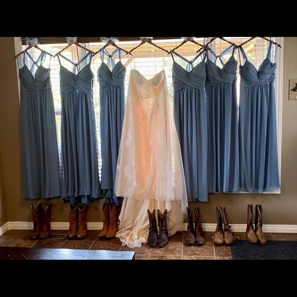 Slate Blue- Mori Lee bridesmaid Gown